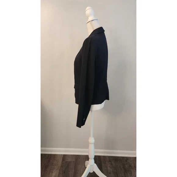 Ann Taylor | Black One-Button Tailored Blazer - Size 4 - Picture 2 of 8